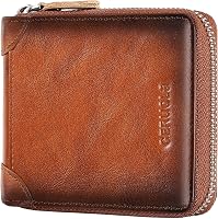 Amazon.com: GERUOLA Men's Shielded Wallet Zipper Leather Wallet